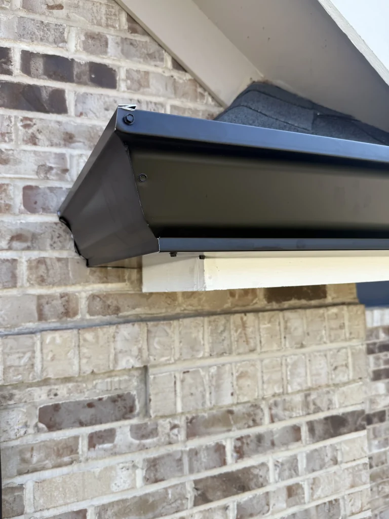 Hand Crafted Seamless Gutter Outside Corner in a neighborhood of Edwardsville Illinois.
